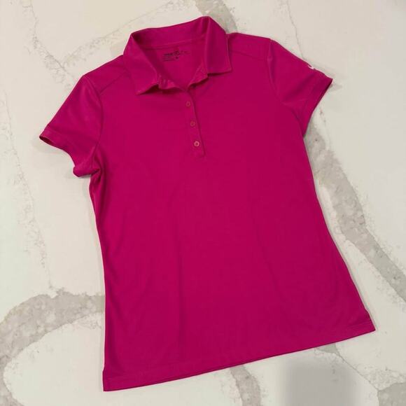 Nike Dri-Fit Players Golf Polo Women's Medium Modern Fit Bright Pink Performance - Picture 1 of 8
